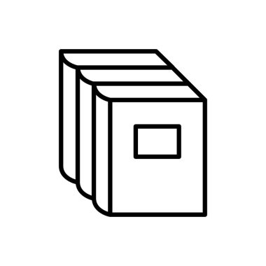 İnce çizgi şeklinde bir kitap ikonu. Vektör illüstrasyon grafik tasarımı