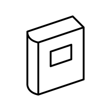 İnce çizgi şeklinde bir kitap ikonu. Vektör illüstrasyon grafik tasarımı