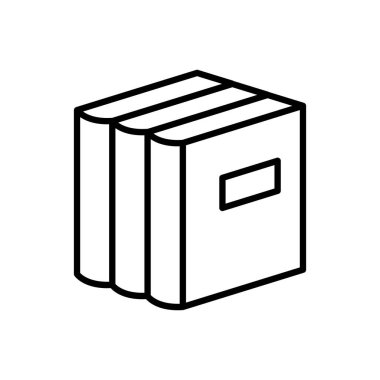 İnce çizgi şeklinde bir kitap ikonu. Vektör illüstrasyon grafik tasarımı