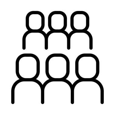 İnsanlar ince çizgi şeklinde ikon oluştururlar. Vektör illüstrasyon grafik tasarımı