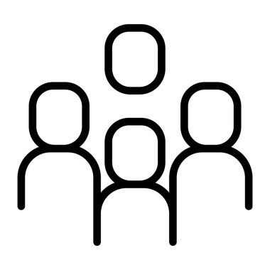 İnsanlar ince çizgi şeklinde ikon oluştururlar. Vektör illüstrasyon grafik tasarımı