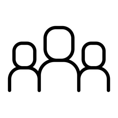 İnsanlar ince çizgi şeklinde ikon oluştururlar. Vektör illüstrasyon grafik tasarımı