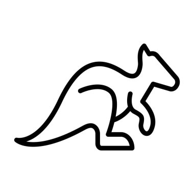 İnce çizgi şeklinde kanguru ikonu. Vektör illüstrasyon grafik tasarımı