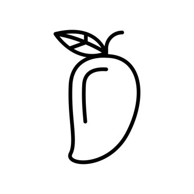 İnce çizgi şeklinde mango simgesi. Vektör illüstrasyon grafik tasarımı