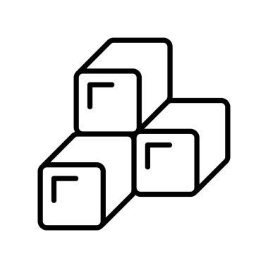 İnce çizgi şeklinde mango küp simgesi. Vektör illüstrasyon grafik tasarımı