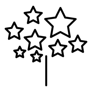 İnce çizgi şeklinde havai fişek ikonu. Vektör illüstrasyon grafik tasarımı