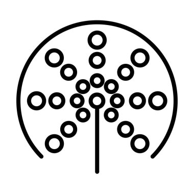 İnce çizgi şeklinde havai fişek ikonu. Vektör illüstrasyon grafik tasarımı