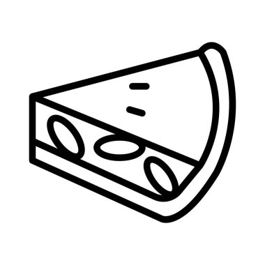 İnce çizgi şeklinde elmalı turta ikonu. Vektör illüstrasyon grafik tasarımı