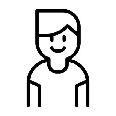 İnce çizgi şeklinde bir adam simgesi. Vektör illüstrasyon grafik tasarımı