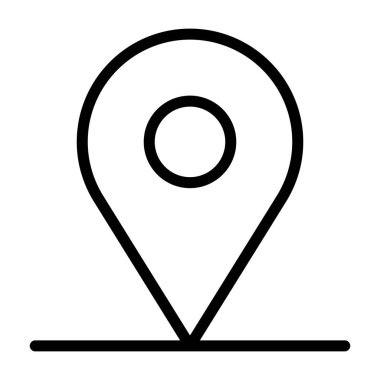 İnce çizgi biçiminde konum simgesi. Vektör illüstrasyon grafik tasarımı