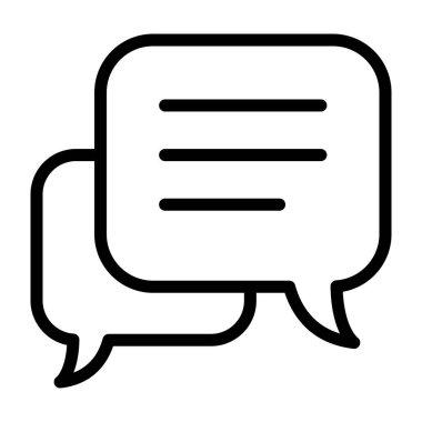 İnce satır biçiminde mesaj simgesi. Vektör illüstrasyon grafik tasarımı