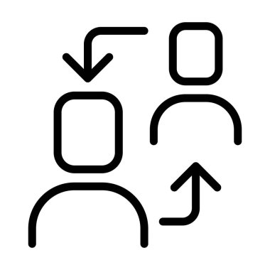 İnce çizgi şeklinde sosyal ağ simgesi. Vektör illüstrasyon grafik tasarımı