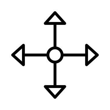 Simgeyi ince çizgi şeklinde taşı. Vektör illüstrasyon grafik tasarımı
