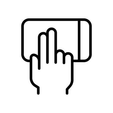 İnce çizgi biçiminde ekran simgesine dokun. Vektör illüstrasyon grafik tasarımı