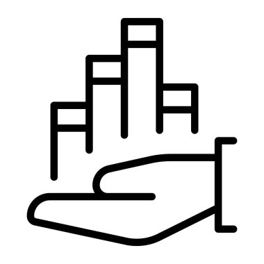 İnce çizgi biçiminde bar grafik simgesi. Vektör illüstrasyon grafik tasarımı