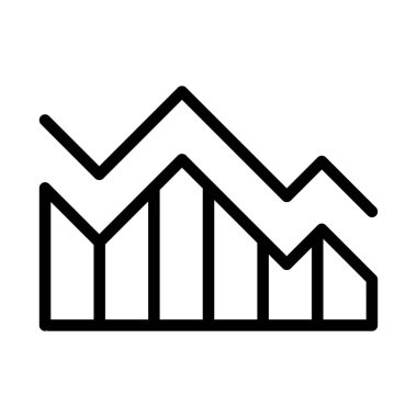 İnce çizgi biçiminde grafik simgesi. Vektör illüstrasyon grafik tasarımı