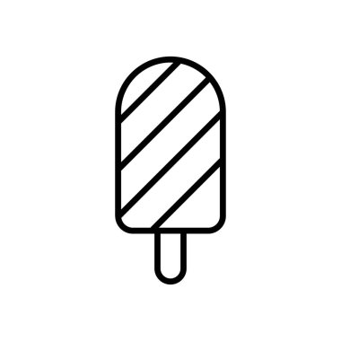 İnce çizgi şeklinde dondurma ikonu. Vektör illüstrasyon grafik tasarımı