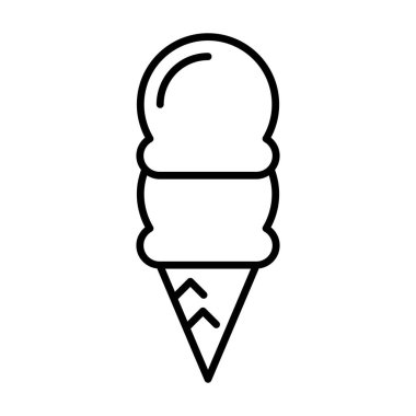 İnce çizgi şeklinde dondurma ikonu. Vektör illüstrasyon grafik tasarımı