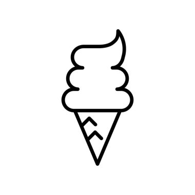 İnce çizgi şeklinde dondurma ikonu. Vektör illüstrasyon grafik tasarımı