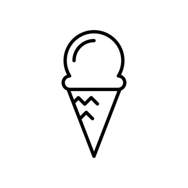 İnce çizgi şeklinde dondurma ikonu. Vektör illüstrasyon grafik tasarımı