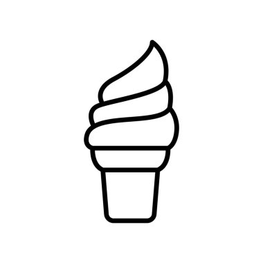 İnce çizgi şeklinde dondurma ikonu. Vektör illüstrasyon grafik tasarımı