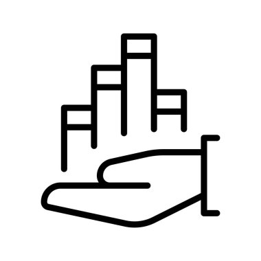 İnce çizgi şeklinde yatırım grafiği simgesi. Vektör illüstrasyon grafik tasarımı