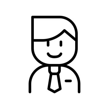 İş adamları ince çizgi şeklinde ikon. Vektör illüstrasyon grafik tasarımı