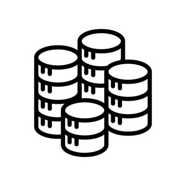 Para ikonu ince çizgi şeklinde. Vektör illüstrasyon grafik tasarımı