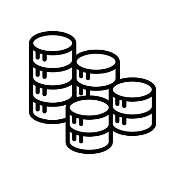 Para ikonu ince çizgi şeklinde. Vektör illüstrasyon grafik tasarımı