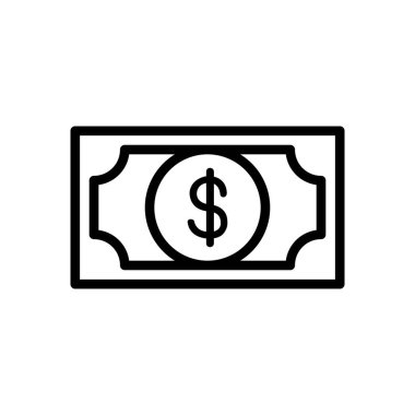 Para ikonu ince çizgi şeklinde. Vektör illüstrasyon grafik tasarımı