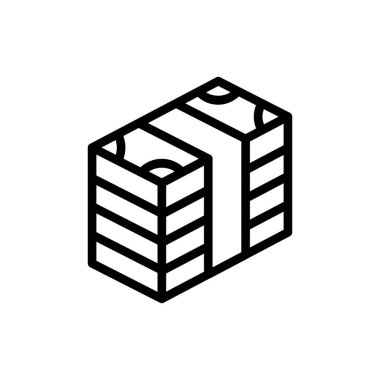 Para ikonu ince çizgi şeklinde. Vektör illüstrasyon grafik tasarımı