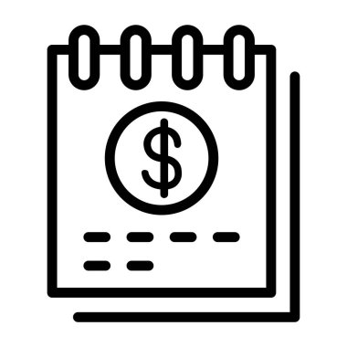 İnce çizgi şeklinde yatırım takvimi simgesi. Vektör illüstrasyon grafik tasarımı