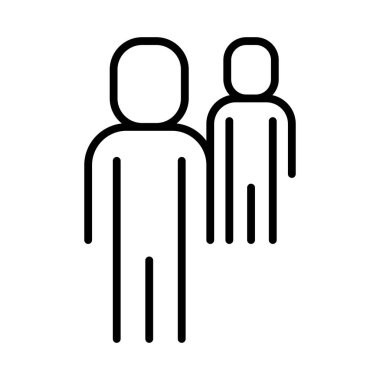 İnce çizgi şeklinde iki insan ikonu. Vektör illüstrasyon grafik tasarımı