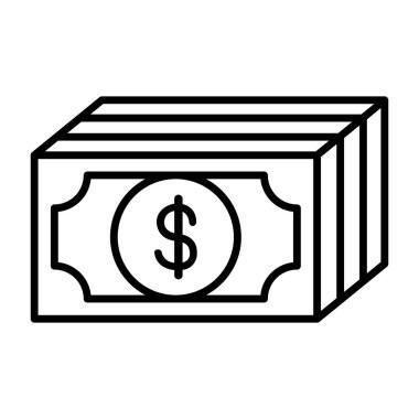 Para ikonu ince çizgi şeklinde. Vektör illüstrasyon grafik tasarımı