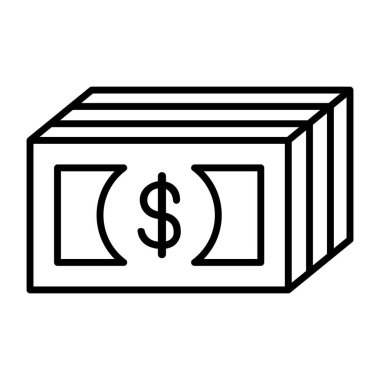 Para ikonu ince çizgi şeklinde. Vektör illüstrasyon grafik tasarımı