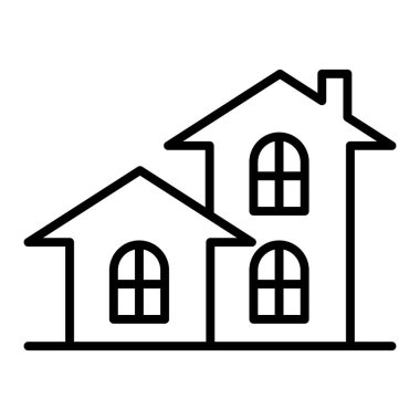 Konak ikonu ince çizgi şeklinde. Vektör illüstrasyon grafik tasarımı