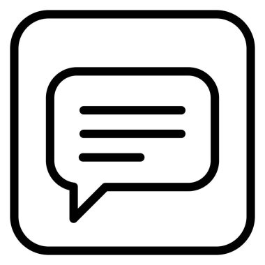 İnce çizgi şeklinde sohbet ikonu. Vektör illüstrasyon grafik tasarımı