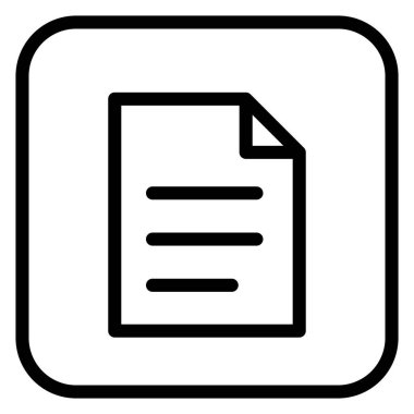 İnce satır biçiminde dosya simgesi. Vektör illüstrasyon grafik tasarımı