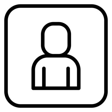 Kişi listesi simgesi ince satır biçiminde. Vektör illüstrasyon grafik tasarımı