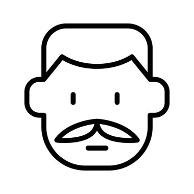 İnce çizgi şeklinde bıyık simgesi. Vektör illüstrasyon grafik tasarımı