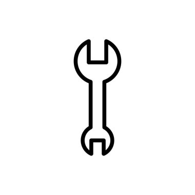 İnce çizgi biçiminde anahtar simgesi. Vektör illüstrasyon grafik tasarımı