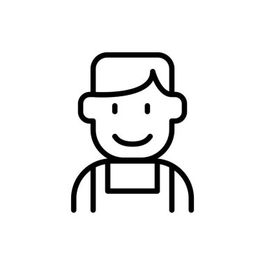 İnce çizgili teknisyen ikonu. Vektör illüstrasyon grafik tasarımı