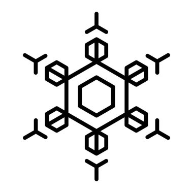 İnce çizgi şeklinde kar taneleri simgesi. Vektör illüstrasyon grafik tasarımı