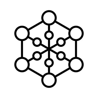 İnce çizgi şeklinde kar taneleri simgesi. Vektör illüstrasyon grafik tasarımı