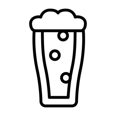 İnce çizgi şeklinde bira ikonu. Vektör illüstrasyon grafik tasarımı