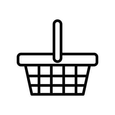 İnce çizgi şeklinde çevrimiçi simge alışverişi. Vektör illüstrasyon grafik tasarımı