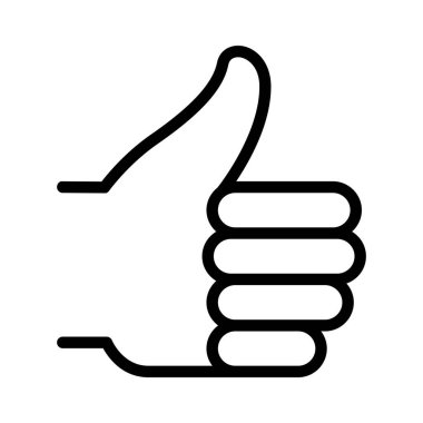 İnce çizgi şeklinde başparmak yukarı simgesi. Vektör illüstrasyon grafik tasarımı