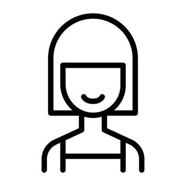 İnce çizgili kadın ikonu. Vektör illüstrasyon grafik tasarımı