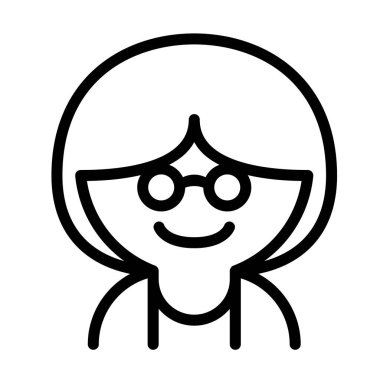 İnce çizgili kadın ikonu. Vektör illüstrasyon grafik tasarımı