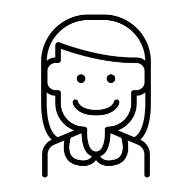 İnce çizgili kadın ikonu. Vektör illüstrasyon grafik tasarımı